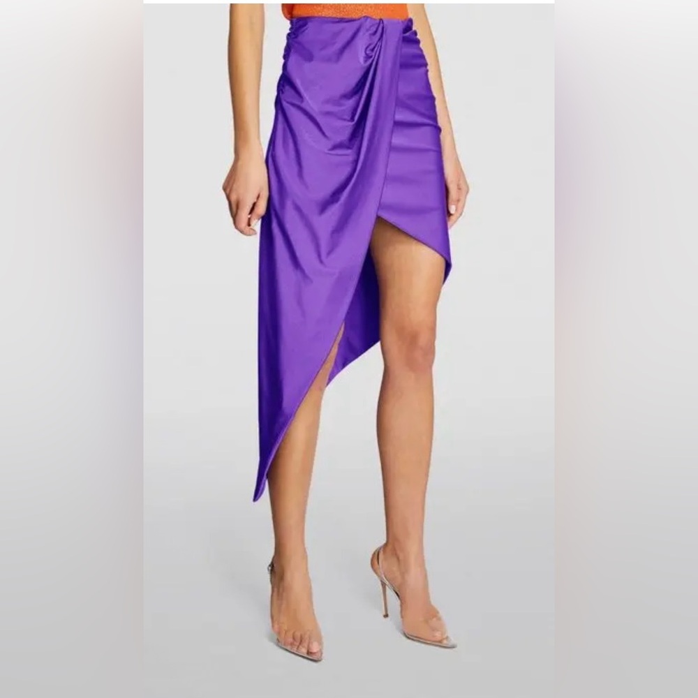 Maje Japre Purple Asymmetrical Wrap Midi Skirt size 36